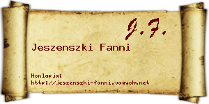 Jeszenszki Fanni névjegykártya